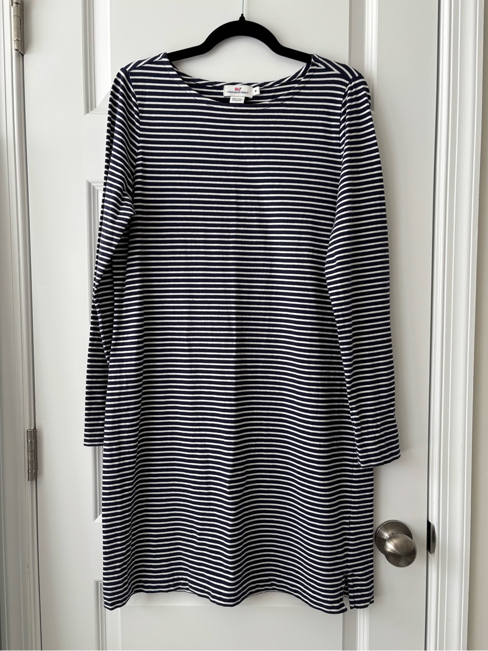 Vineyard Vines Striped Long Sleeve Dress Navy Size M